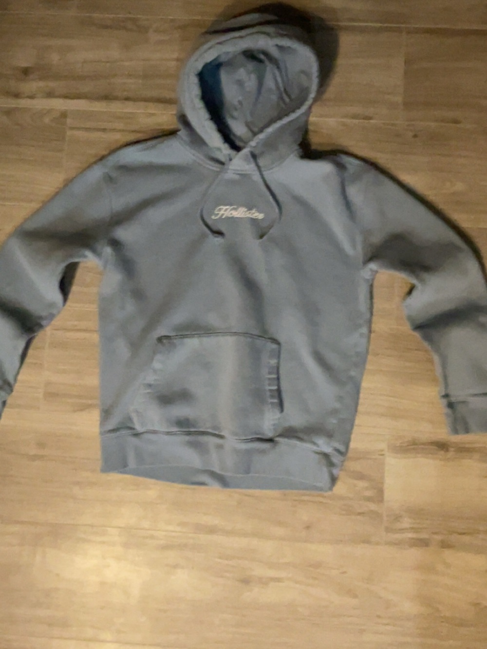 Hollister Kids Light Blue Pullover Hoodie with Script Logo
